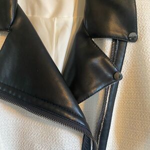 Faux leather trimmed Moto Jacket